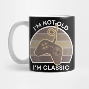 I'm not old, I'm Classic | Game Controller | Retro Hardware | Sepia | Vintage Sunset | '80s '90s Video Gaming Mug